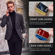 Serman Brands Slim Wallets for Men | Money Clip | RFID Blocking with Front Pocket | Men Bifold | Leather Wallet | Slate Gray