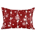 thumbnail image 2 of Christmas Snowman Red Throw Pillow Cover, Xmas Snowflakes Lines Rectangle Decorative Pillow Case Protector Soft Cushion Cover Lumbar Pillowcase for Couch Sofa Bedroom Car Chair Decor 20x30 Inch, 2 of 8