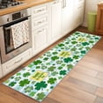 thumbnail image 3 of St. Patrick's Day 2'x6' Runner Rug, Spring Lucky Green Shamrock Cloud Blue Washable Non-Slip Area Rugs for Hallway Kitchen Floor Bedroom Entryway, StainResistant Laundry Carpet Decoration Indoor Mat, 3 of 9