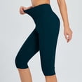thumbnail image 3 of xfsWaSs Women's Knee Length Capri Leggings with Pockets High Waist Capri Yoga Pants Soft Stretch Workout Running Biker Shorts Casual Activewear, 3 of 7