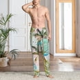 thumbnail image 2 of Naloa Watercolor Palm Tree Pajama Pants Men, PJ Bottoms, Sleep & Lounge Pants-Large, 2 of 6