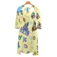 thumbnail image 1 of Meet Me At My Happy Place Yellow Pattern. Magical Princess Back Lacing Backless Dress Square Neck Dress Fashion Design Large, 1 of 5