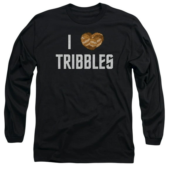 Star Trek I Heart Tribbles Long Sleeve Adult 18/1 T-Shirt Black