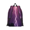 thumbnail image 2 of Naloa Thunderstorm Violet Purple Canvas Backpack for Men Women Rucksack Casual Travel Daypack College Tote Satchel Bookbag for Teens-Small, 2 of 7