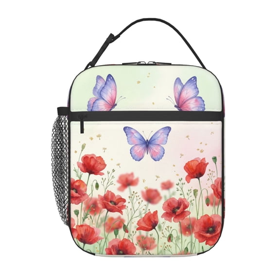 Butterfly Lunch Bag, Reusable Lunch Box Insulated For Keeping Food Cold, Suitable For Work, Office, And Picnic Travel