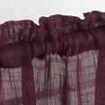 thumbnail image 2 of Diamond Home Farmhouse Burgundy Cross Weave Solid Rod Pocket Light Filtering Kitchen Curtains, 27 x 24 in (2 Panels), 2 of 5