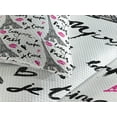 thumbnail image 3 of Ambesonne Paris Quilted Coverlet 3 Pcs, Pink Kiss Eiffel Love, King Size, White Black Pink, 3 of 4