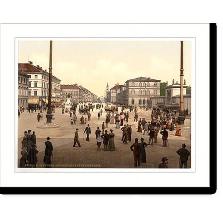 Historic Print, Odeonplatz (i.e. Odensplatz)and Ludwigstrasse Munich Bavaria Germany, 16" x 20"