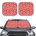 thumbnail image 2 of Wukai Red Strawberry Print Windshield Sun Shade, Car Front Window Shades Sunshade Cover Sun Visor Shield Block Automotive Interior Protector Blocks UV Rays-Small, 2 of 6