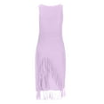 thumbnail image 3 of Women's Bodycon Dress Sleeveless Round Neck Knee Length Dress Purple, 3 of 5