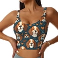 thumbnail image 1 of Fotbe Cute Puppy Sujetador Deportivo Largo sin Aros para Mujer con Almohadillas y Soporte Medio, Transpirable y Absorbente, Camiseta Tipo Chaleco o Tank Top-Medium, 1 of 8