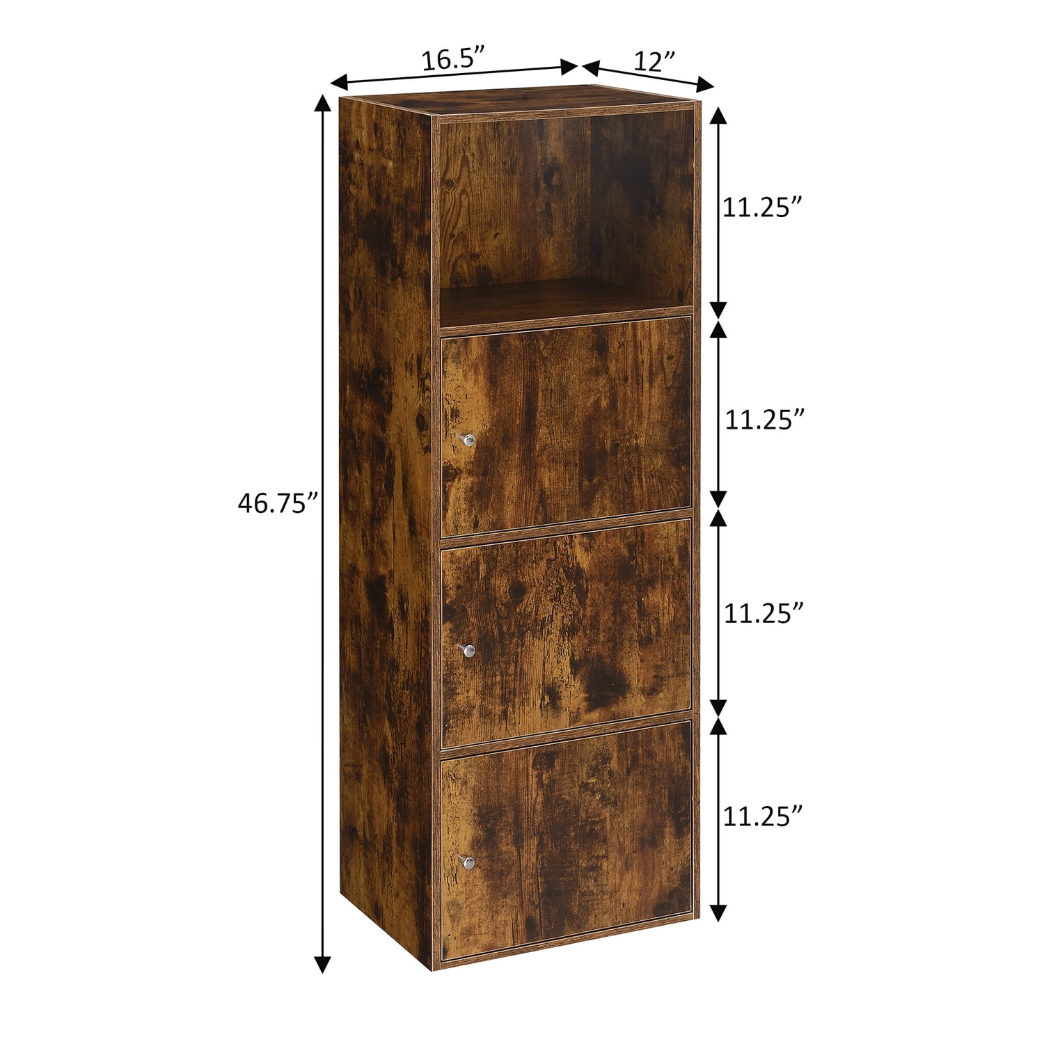 Mobiletto 2 Ante Con Mensola Convenience Concepts Xtra Storage – Finitura Barnwood, Perfetto Per Ufficio, Bagno E Ripostiglio, Dimensioni 42x30,5x89,5 Cm - 6