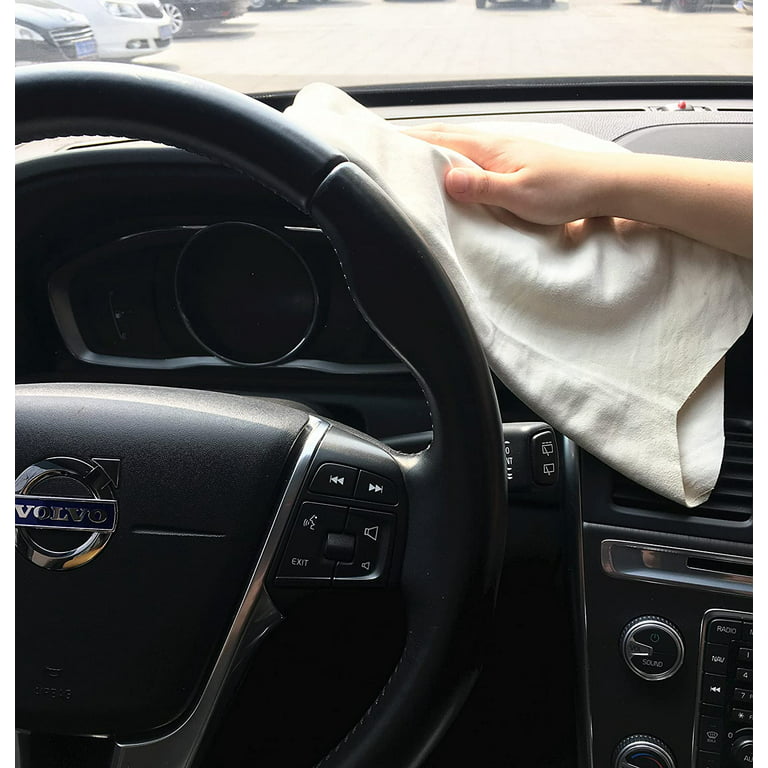 Yirtree Car Chamois Drying Towel Natural Chamois Cloth for Car Leather  Super Absorbent Leather Cleaning Cloth 12inchx20inch Car Cleaning Towel  Drying