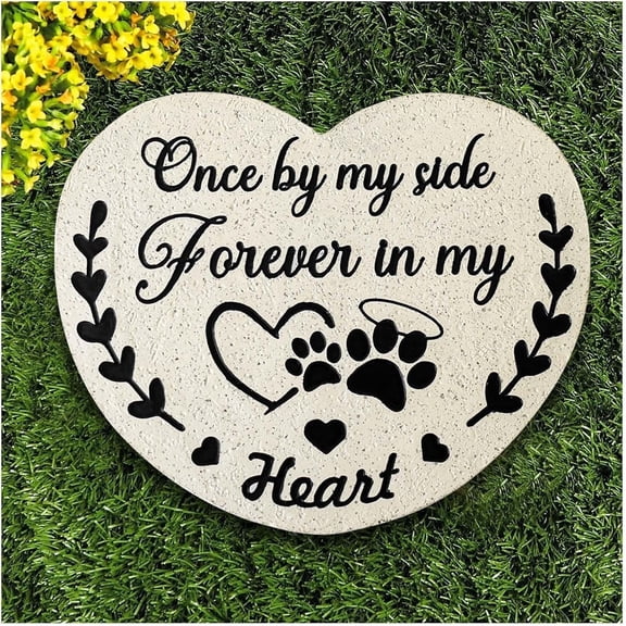 Pet Memorial Stone – Weatherproof Garden Tribute with Poem for Lost Dog or Cat