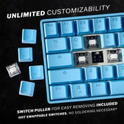 GK61 Mechanical Gaming Keyboard - 61 Keys Multi Color RGB Illuminated LED Backlit Wired Programmable for PC/Mac Gamer ( Gateron Optical Yellow , Blue )