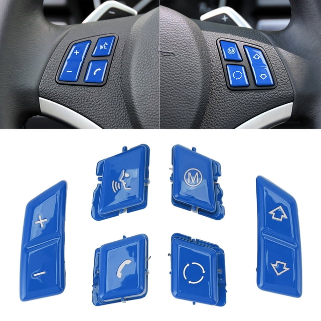 Steering Wheel Control Button Sporty Decorative Set for 1 3 Series E90 E92 E93 M3 E84, Upgrade Car Interior Sporty Buttons