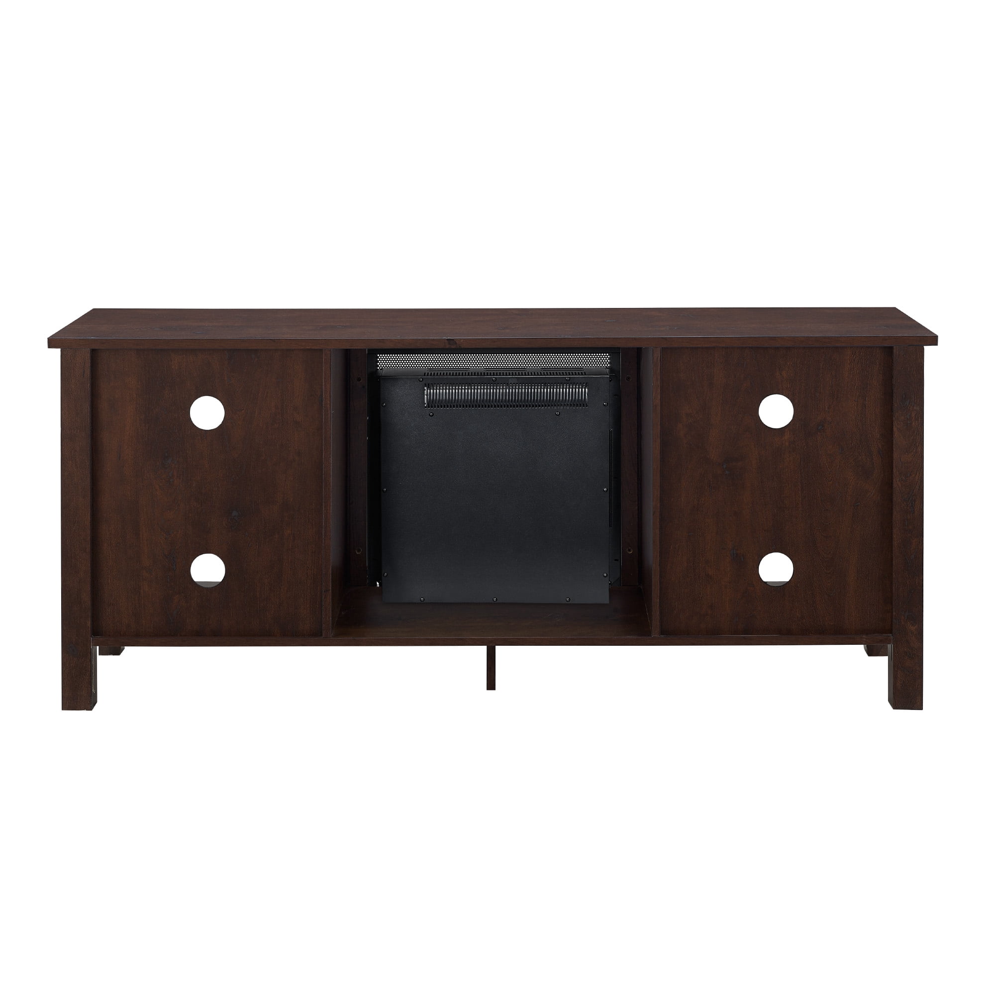 Walker Edison Traditional Fireplace TV Stand for TVs Up to 64" - Brown