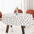 thumbnail image 5 of Moroccan Tablecloth Grey Quatrefoil Moroccan Table Cloth Round 60 Inch Washable Reused Plaid Table Cover for Holiday Party Dinner Dining Kitchen Table Decor, 5 of 6