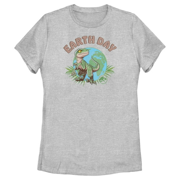 Women's Jurassic World Earth Day Velociraptor  Graphic Tee Athletic Heather X Large