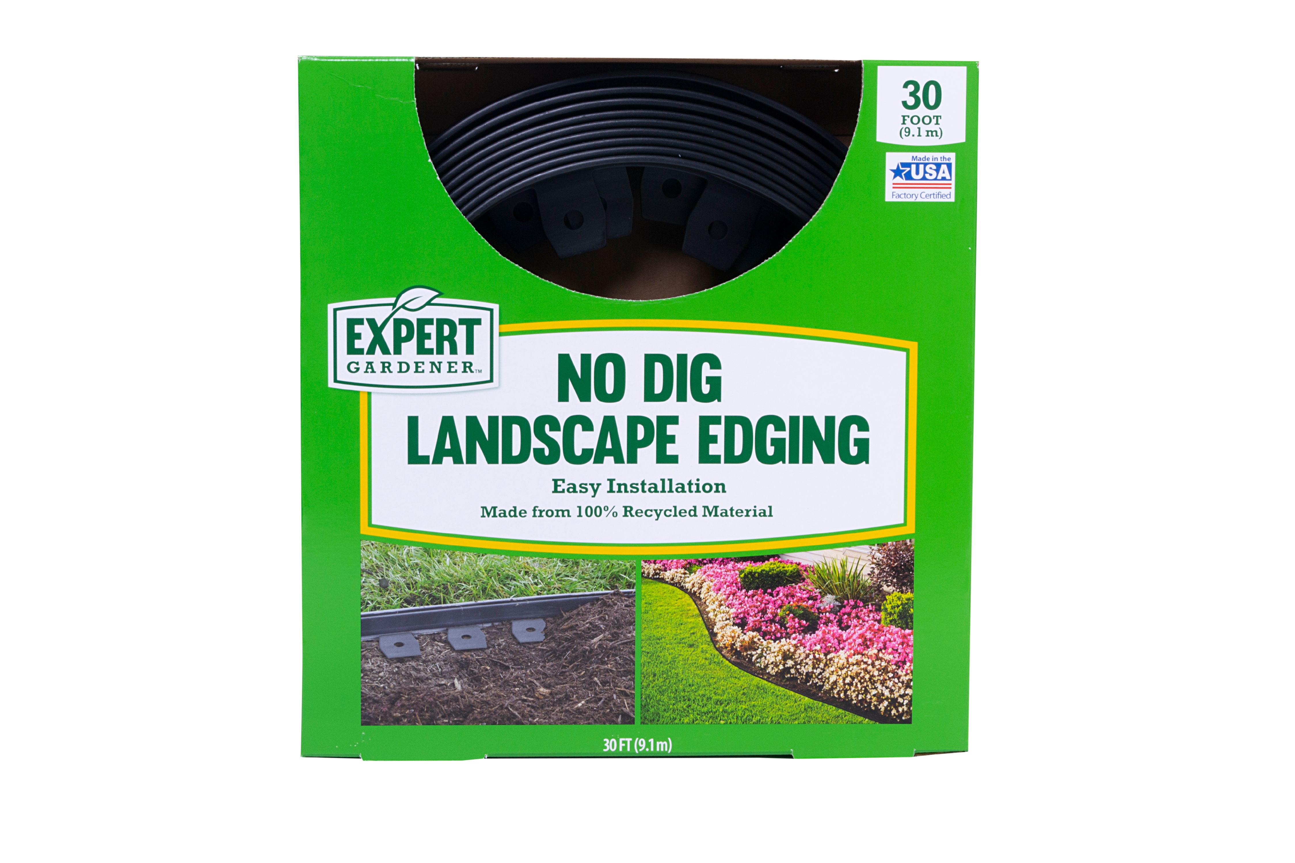Expert Gardener No-Dig Plastic Edging 30 ft., with Spikes, Black - image 3 of 12