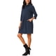 thumbnail image 4 of Vestido de punto para mujer INSPIRE CHIC con mangas 3/4, suelto, cuello de tortuga, suéter de pullover, vestido mini de otoño e invierno con bolsillos, talla S, azul oscuro, 4 of 6
