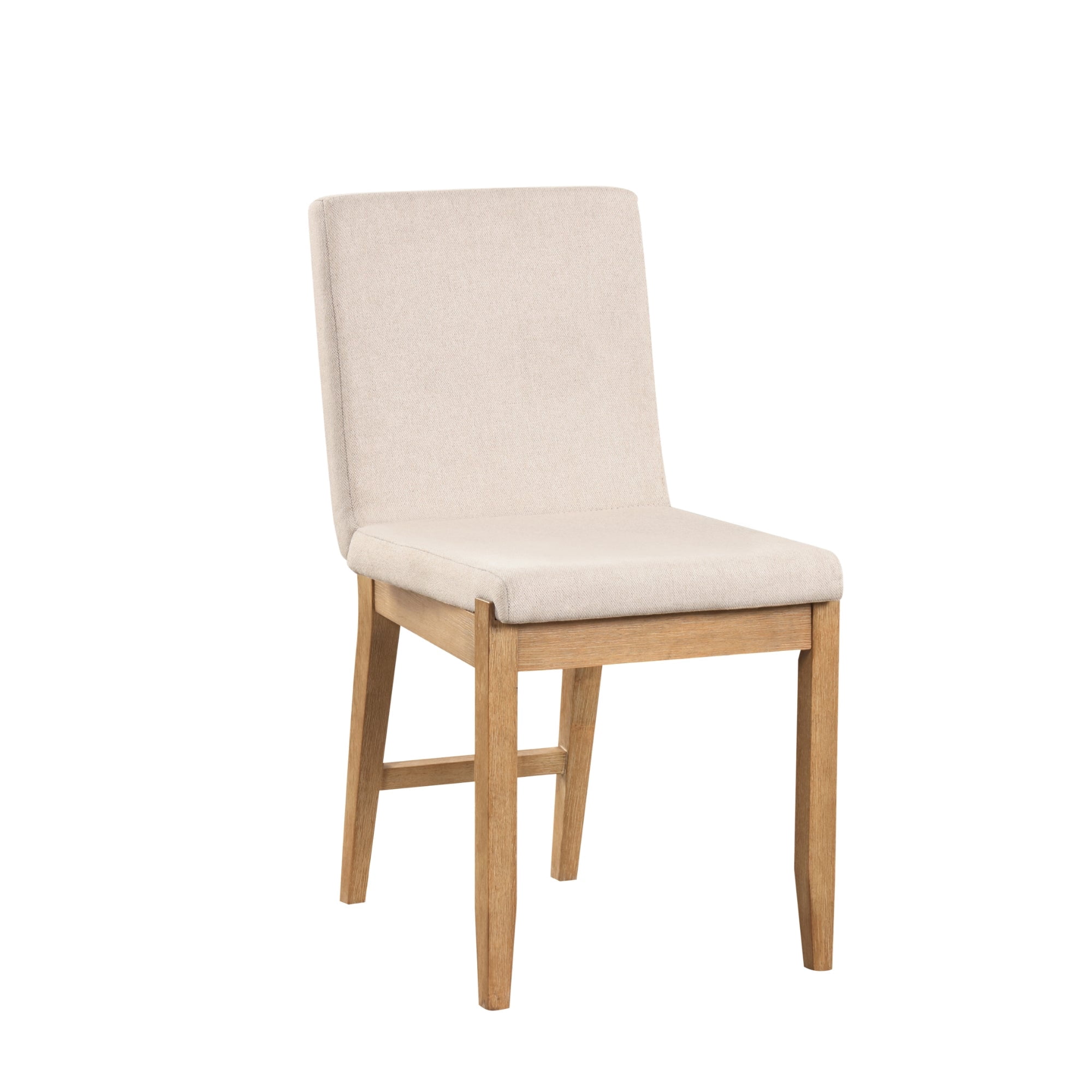Nathan James Gracie Modern Dining Chair, Upholstered Accent Dining Chair in Natural Flax/Brown, Set of 2