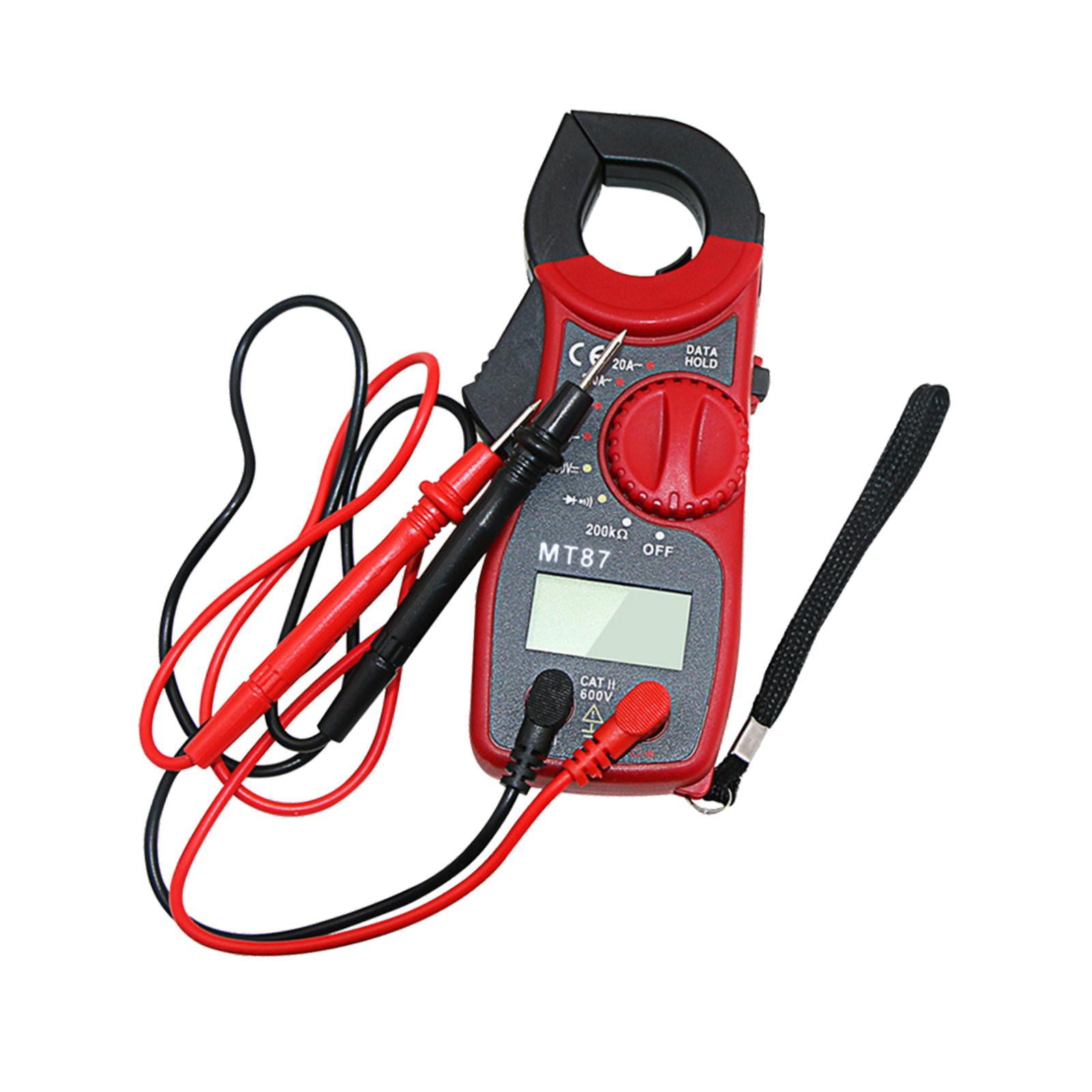 Miulika Digital Clamp Meter Multimeter Tester Ammeter Resistance Tester,Utility Tool,Sturdy, DC Multimeter for Measure Current Red Black