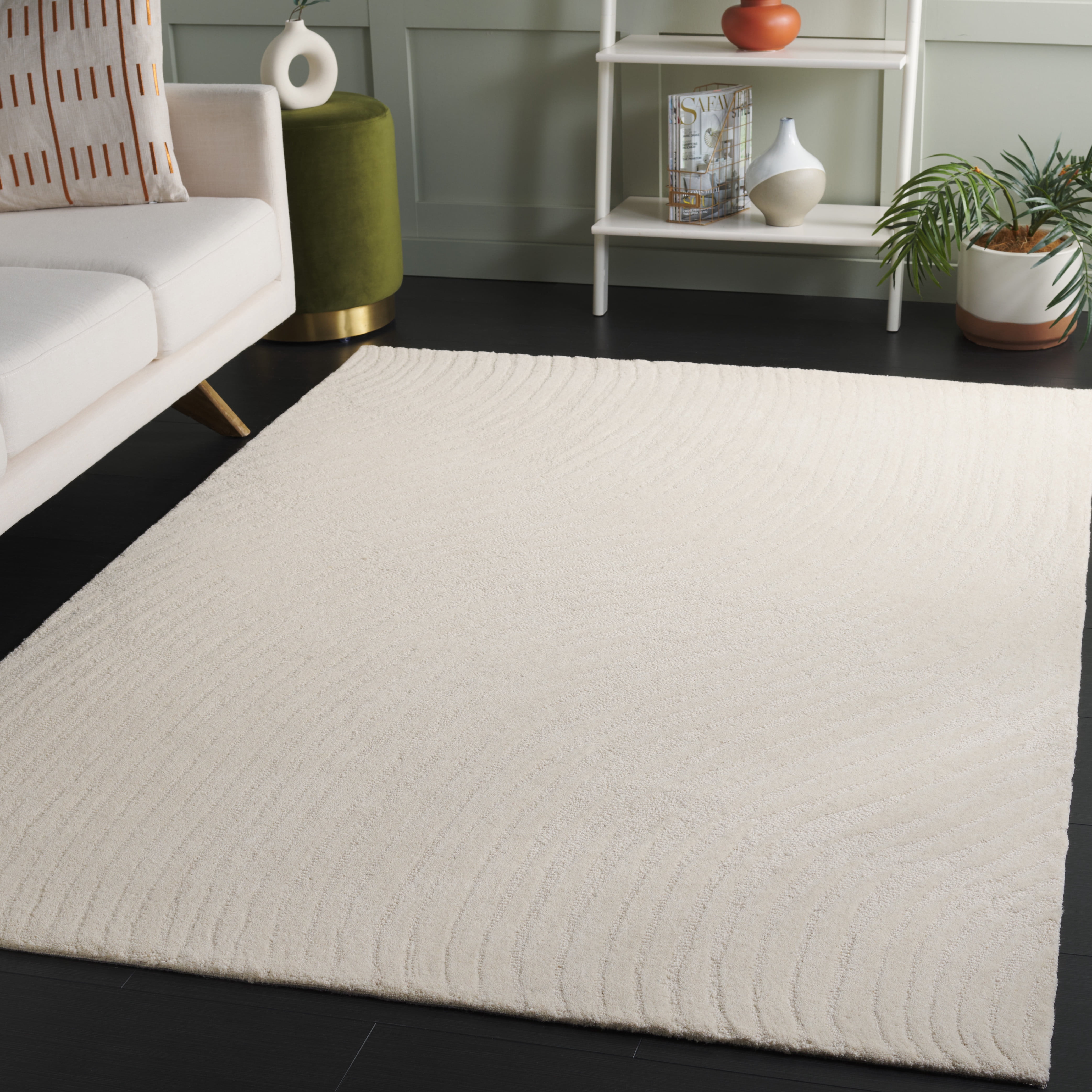 SAFAVIEH Pine Bernadette Solid Area Rug, Ivory, 4' x 6'