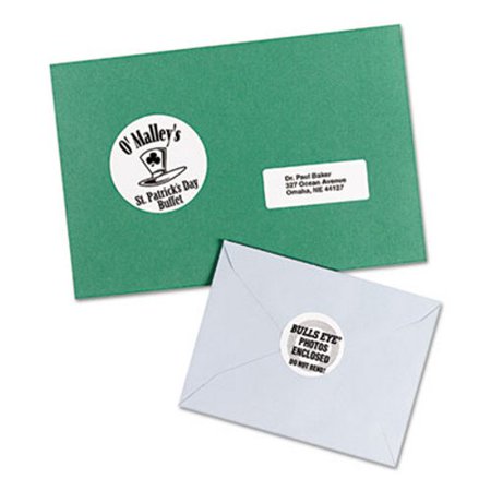 Avery High-Visibility Round Laser Labels, 1-2/3in dia, White, 600/Pack - Walmart.com
