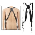 thumbnail image 5 of Cowhide Camera Strap for Two Cameras Dual Shoulder Harness Multi Camera Gear Suitable for Shoulder Width: 35-50cm/13.78-20 Inch - black, 5 of 8