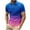 ZA-Blue, variant on TKYCMSUAKI Golf Shirts for Men Short Sleeve Gradient Color Tennis T-Shirts Casual Buttons Lapel Tops Summer Gym Workout Muscle Tees
