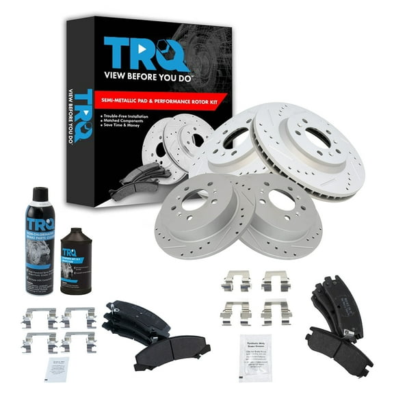 TRQ Performance Front and Rear Brake Pad & Rotor Kit BKA16873 Fits Select 2006-2010 Chevrolet Impala , 2006-2007 Chevrolet Monte Carlo