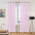 thumbnail image 2 of Pink White Stripe Kitchen Curtains 96 Inch Length, Modern Minimalist Geometric Striped Grommet Top Bedroom Living Room Curtains, Light Filtering Cafe Curtain Drapes 2 Panels Set 104''x96'', 2 of 9