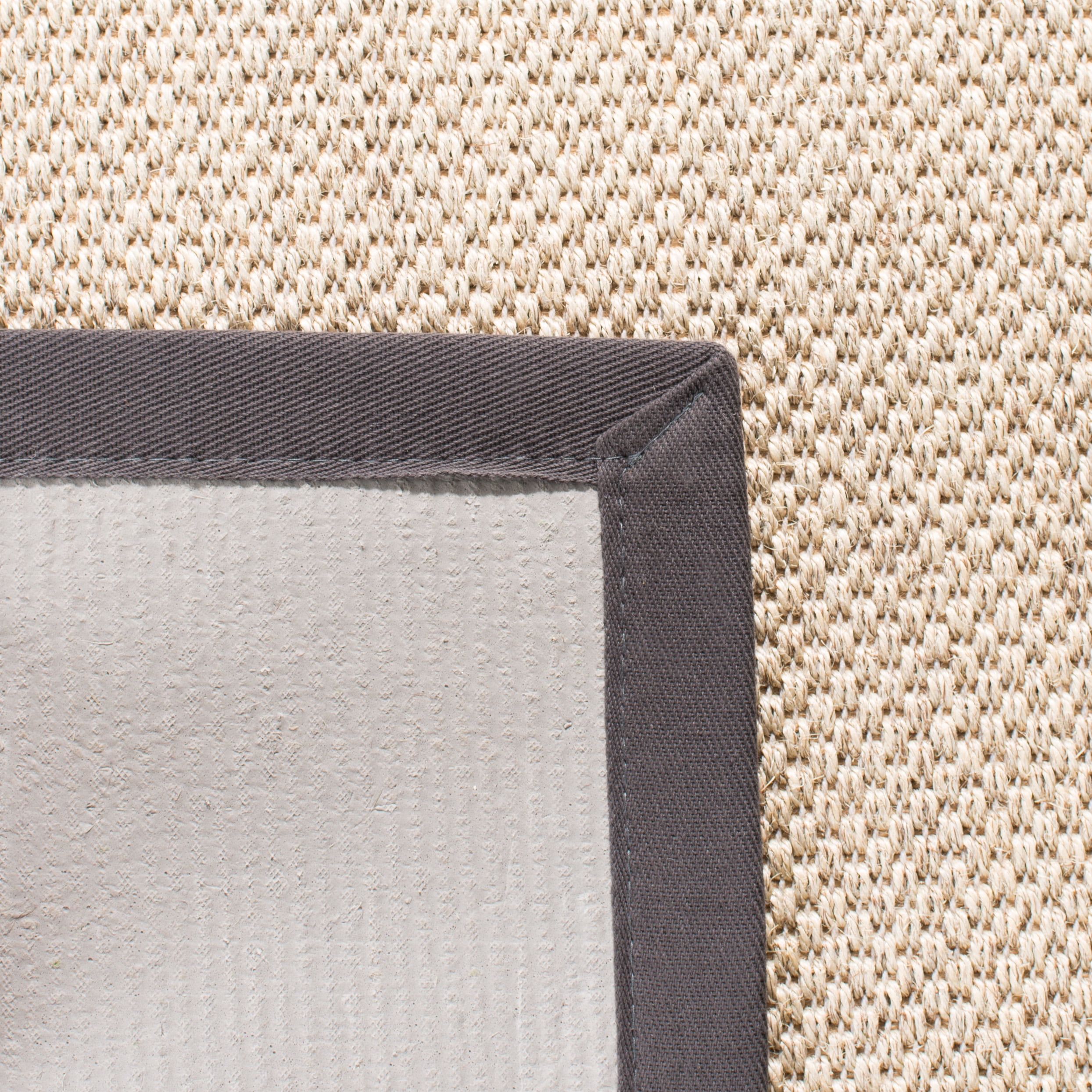 SAFAVIEH Natural Fiber Kentigern Border Seagrass Area Rug, Marble/Dark Grey, 11' x 15'