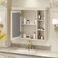 thumbnail image 2 of 36 Inch Wall Mounted Medicine Cabinet, Bathroom Storage Cabinet with Mirror Door and 6 Adjustable Open Shelf, Mirror Cabinet for Bathroom, 2 of 7