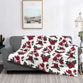 thumbnail image 2 of Yiaed Rose Flowers Print Blanket Throw Blanket Soft Cozy Flannel Blanket for Home Bed Sofa Couch Chair-80"x60", 2 of 6