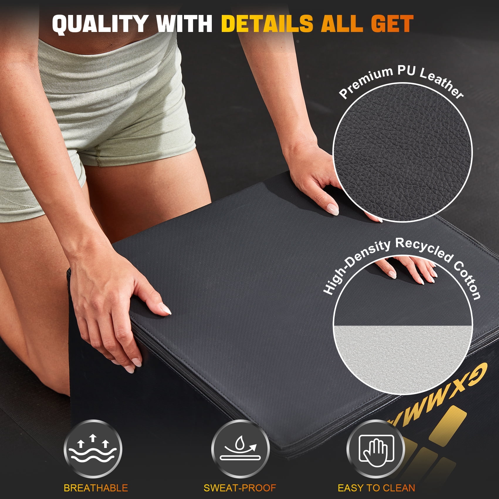 GXMMAT Multi-Functional Hip Thrust Bench with Non-Slip Base, Home Gym Equipment for Glute Bridge, Squats, Push-Ups & Abs