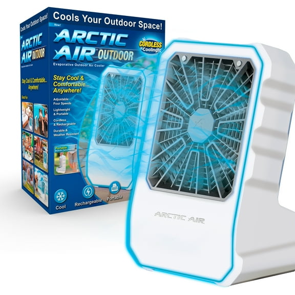 Arctic Air Outdoor Portable Evaporative Air Cooler, 3 Fan Speeds Cordless Cooling