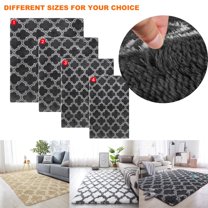 TOPCHANCES 4x5.2 Feet Luxury Shag Area Rug Modern Indoor Plush Fluffy Rugs, Extra Soft and Comfy Carpet, Geometric Moroccan Rugs for Bedroom Living Room,Light Grey/White