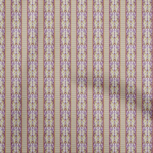 oneOone Polyester Spandex Purple Fabric Asian Block Craft Projects Decor Fabric Printed By The Yard 56 Inch Wide