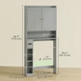 thumbnail image 3 of HOMCOM Over the Toilet Storage Cabinet, Above Toilet Storage Cabinet, Grey, 3 of 10