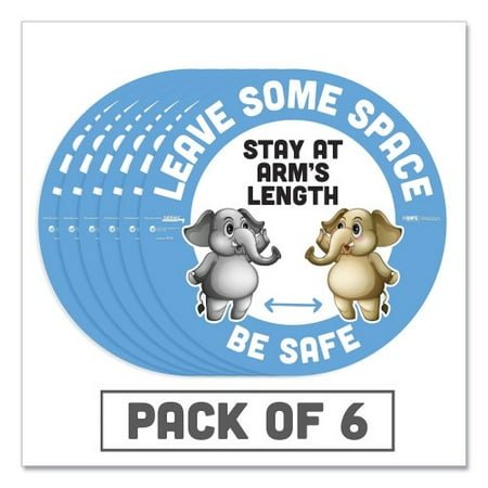 

Tabbies-Tabbies BeSafe Messaging Education Floor Signs Leave Some Space; Stay At Arms Length; Be Safe 12 dia White/Blue 6/Pack (29512)