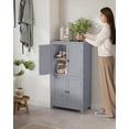 thumbnail image 2 of ZZJYY Floor Storage Cabinet, Freestanding Storage Unit with 4 Doors, Adjustable Shelves, 11.8 x 23.6 x 43.3 Inches, for Entryway, Bathroom, Dove Gray, 2 of 6