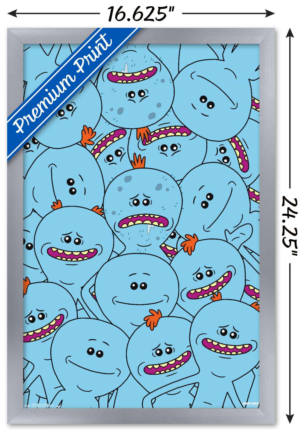 Rick And Morty - Mr. Meeseeks Wall Poster, 14.725" x 22.375", Framed