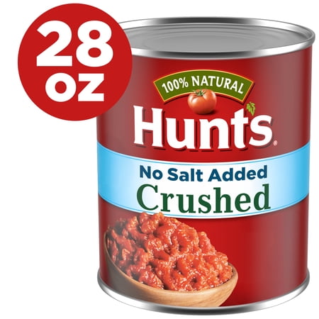 Hunt’s No Salt Added Crushed Tomatoes, Perfect for Chili & Soups, 28 oz. Can