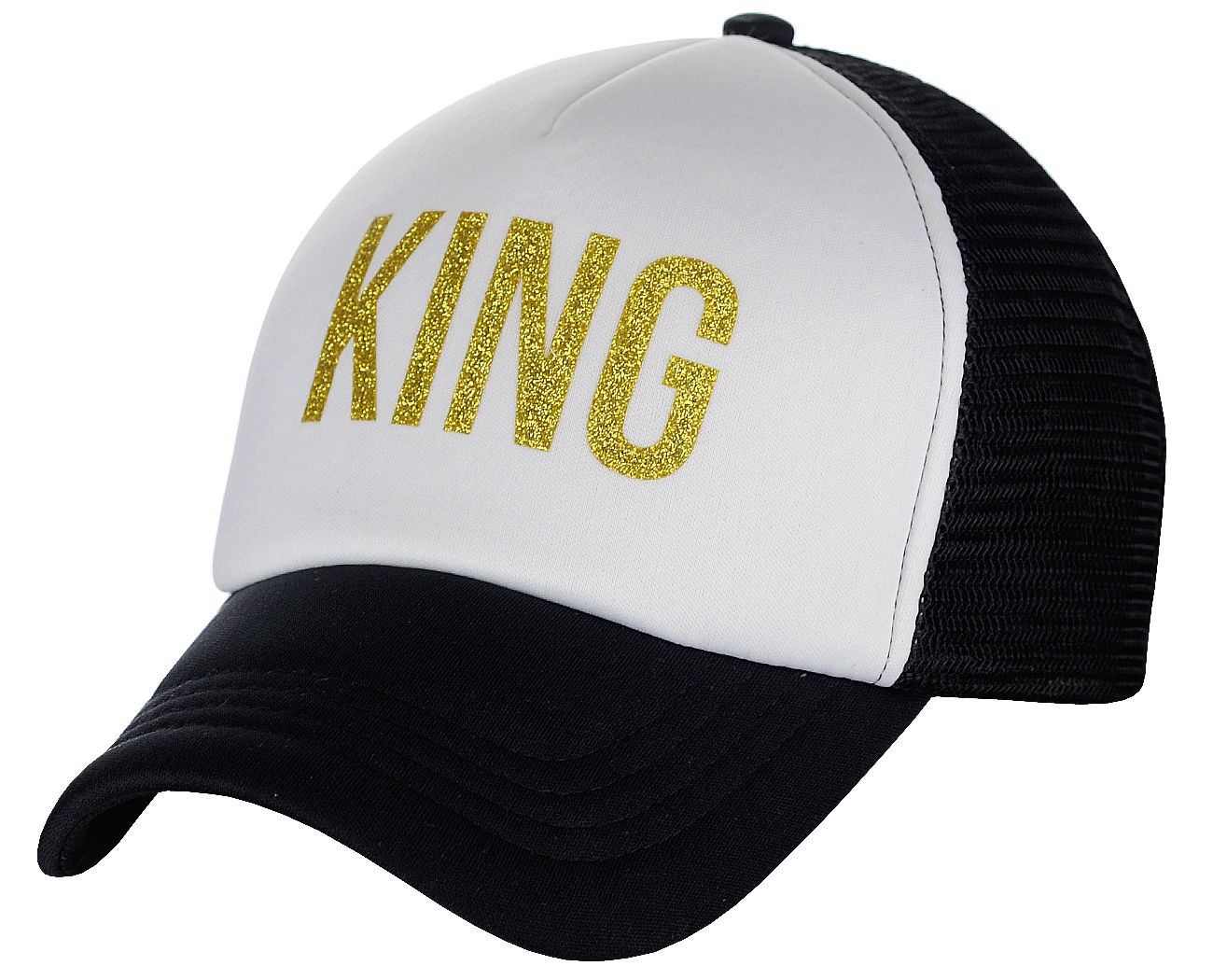 D\u0026Y Unisex King Queen Mesh Back Trucker Baseball Cap Hat, Adult Unisex, Size: One size, Black