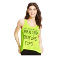 thumbnail image 2 of Pretty Rebellious Clothing Womens Coffee Neon Tank Top, Yellow, Juniors, Small, 2 of 2