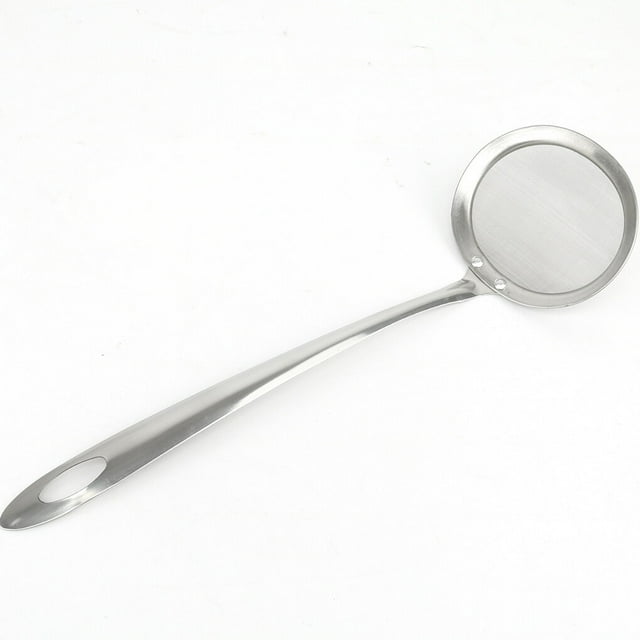 Advancent Stainless Steel Mesh Skimmer Wear-resistant Vegetable Strainer Residue with Filter Sieve Mesh Scoop Handle Colander Oil Long Type3