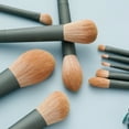 thumbnail image 3 of Nvzi Juego de brochas de maquillaje, 10 piezas, kit de brochas de maquillaje de viaje, brochas cosméticas para rostro, base, rubor, sombra de ojos (verde), 3 of 4