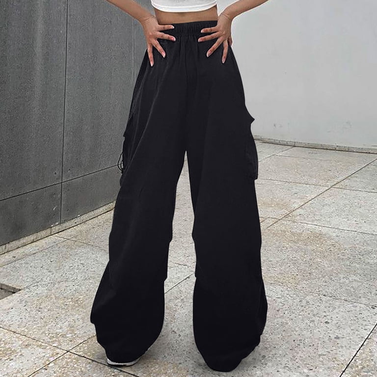パンツ jentlouis Parachute Tuck Pants black M Hfyihgf Parachute Pants for Women Y2K Baggy Cargo Pants Multi